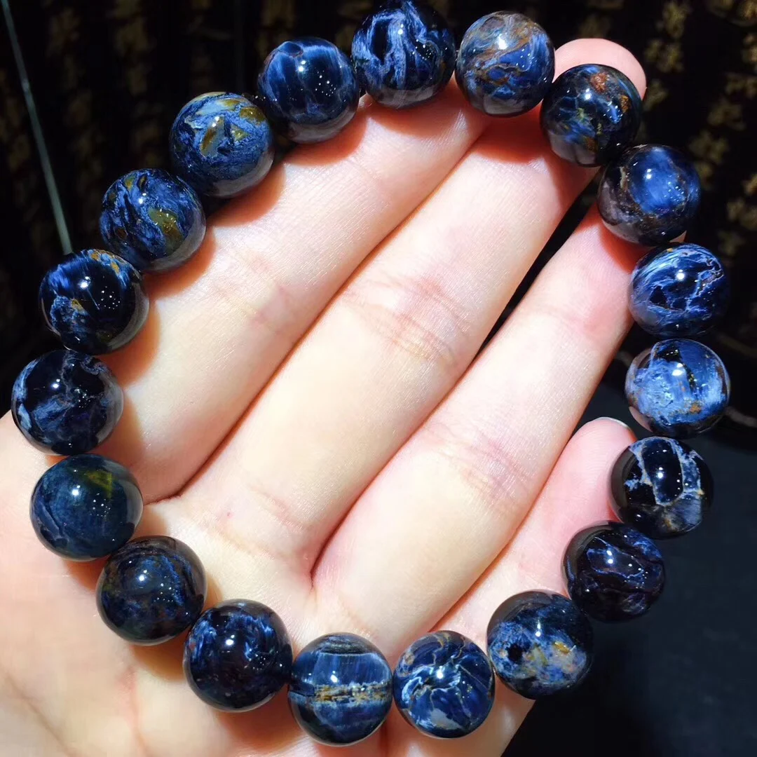 

100% 11mm Natural Bracelets Namibia Pietersite Blue Yellow Beads Gemstone Round Bead Bracelets Man Women Drop Shipping B20239