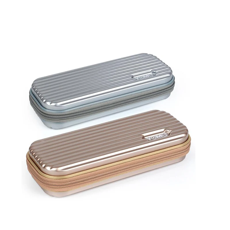 

2017 Korean Large Capacity Cute Pencil Case Golden Simple Stationery Pens Holder Bag for Girl Boy School Office Supplies Gift