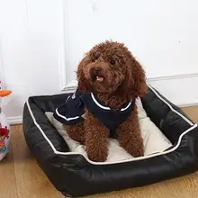 Искусственная кожа водонепроницаемый кровати собаки с подкладкой внутри, cat тепло и комфорт, коричневый и черный доступны