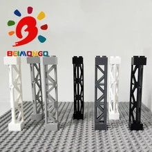 Free Shipping!BEIMONGO Blocks MOC Lattice Tower 2x2x10 W/Cross Pillar 20pcs Architecture Model DIY Kids' Toys can be compitabled