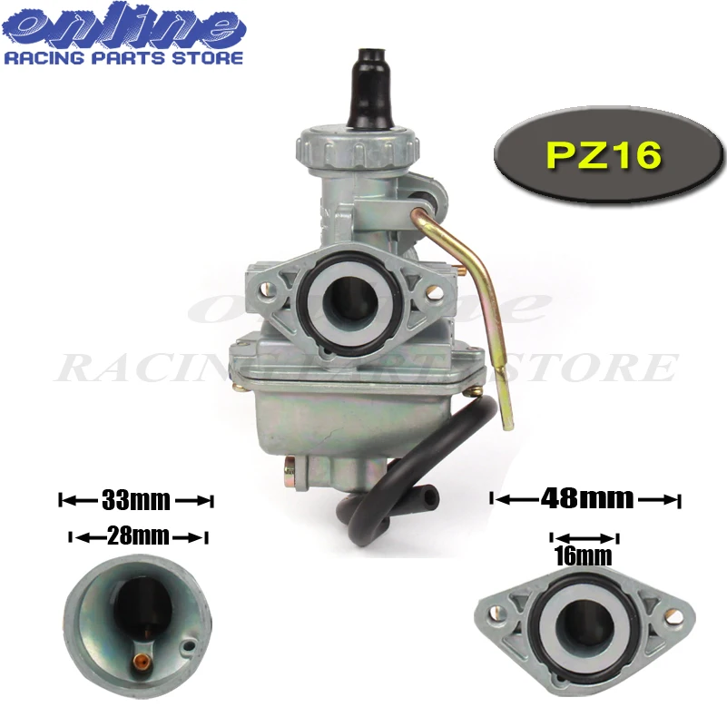 PZ16 Carb 16 мм карбюратор для 50cc 70cc 90cc 110cc двигателя Грязь Яма след двигатель велосипед картинг ATV Quad