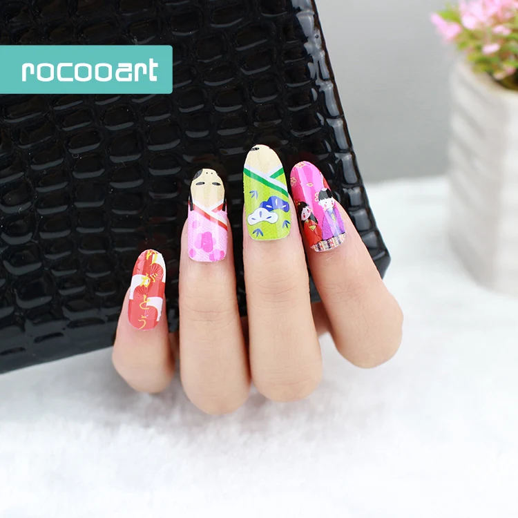 Rocooart Y5225 милое кимоно клейкая наклейка для ногтей маникюрная Женская обертывание