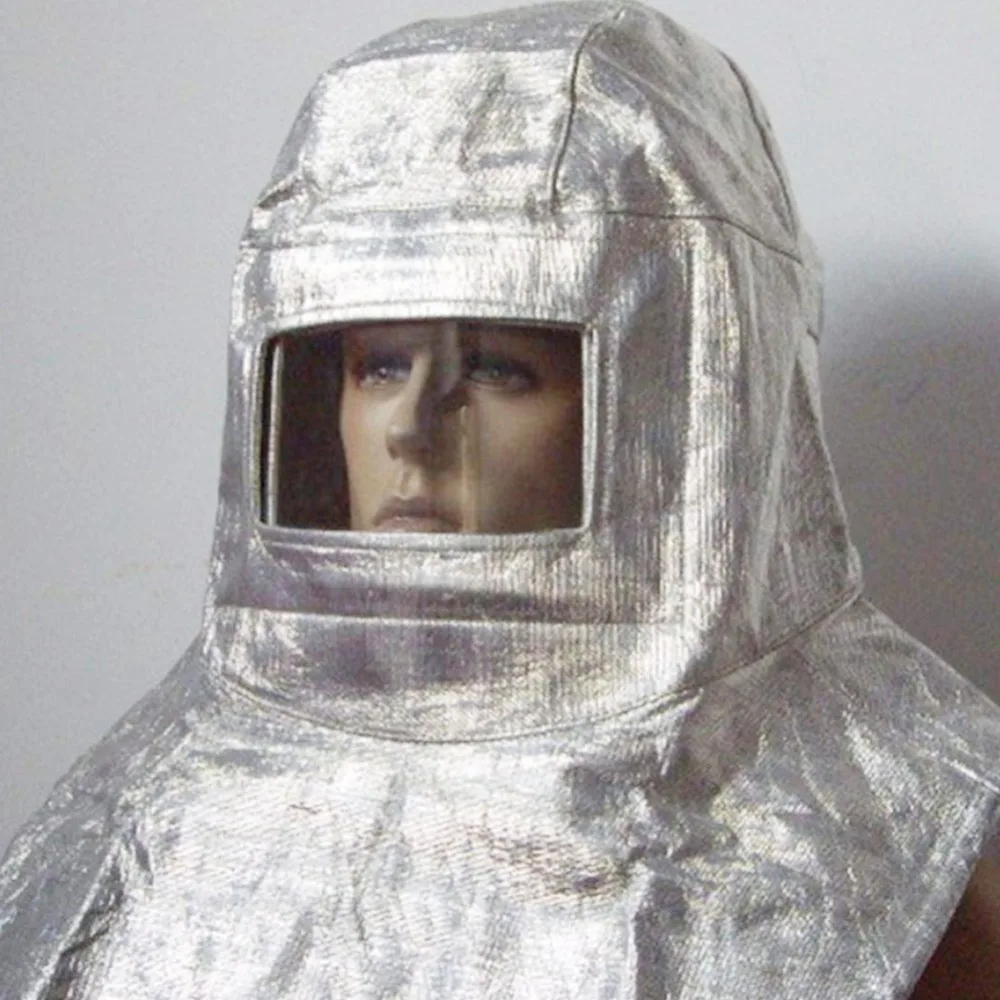 

Aluminum Foil Insulation Cap Radiation Protection Fireproof Mask High-Temperature 700-1000 Degree Hood Helmet Safety Mask