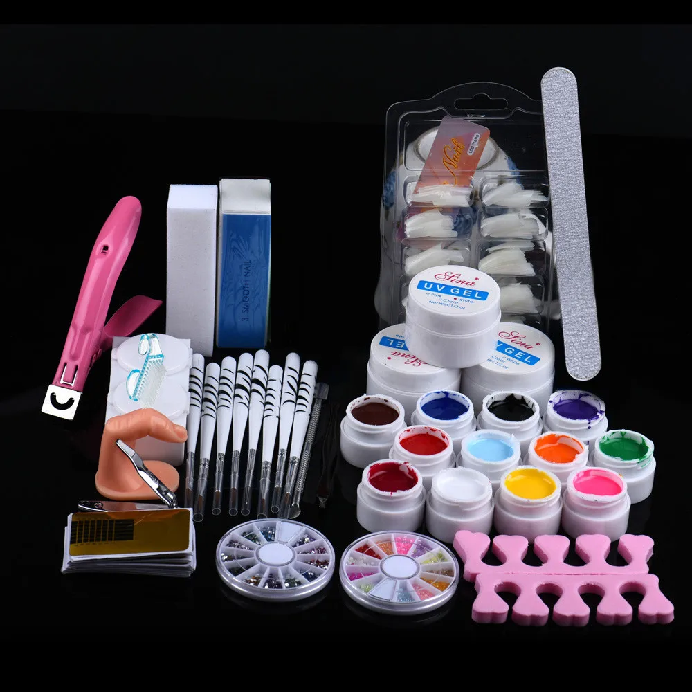 

Acrylic Nail Kit 20 in 1 Combo Nail Art Tools Set Professional DIY UV Gel Nail Art Brush Buffer Tool Women DIY Nail Art 2019