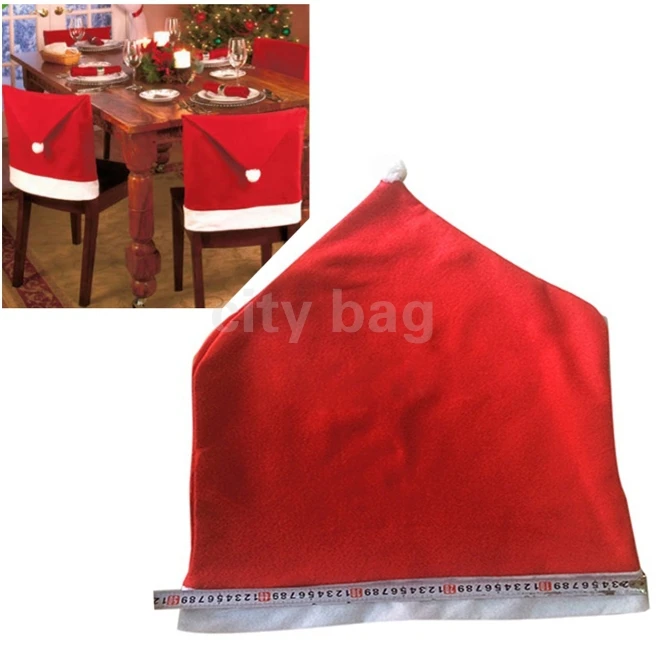 Cute Santa Hat Chair Cover For Christmas Dinner Decor Christmas Hat