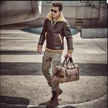 New Winter Men Genuine Leather Jacket Sheepskin Men’s Jackets Air Force Flight Leather Coat