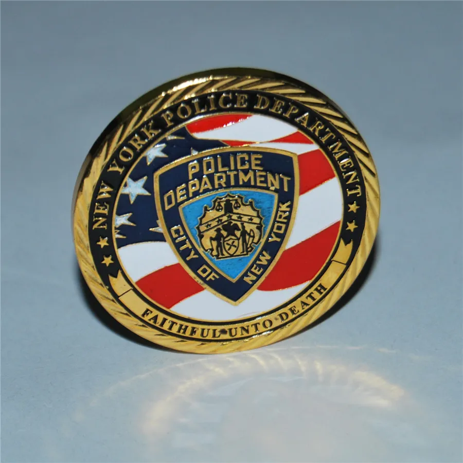 

New York Police Department NYPD Challenge Coin Gold plated coins Commemorative coins, 10pcs/lot, free shipping