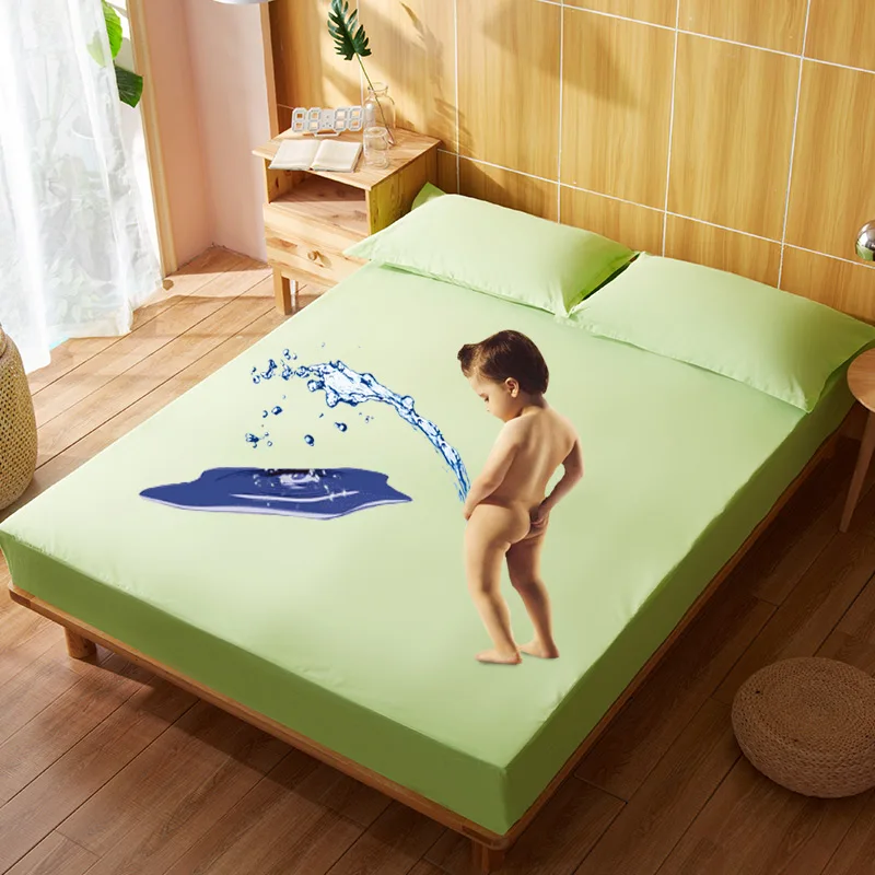 

3PCS 100% Cotton Waterproof Fitted Sheet Set Pad Elder Child Nursing Mat Mattress Cover Protector Beddings Bedclothes Pillowcase