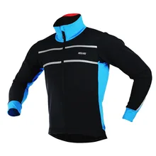 Arsuxeo 2016 Men’s Winter Cycling Jacket Thermal Warm Fleece Windproof Outdoor Sports Coat MTB Bike Bicycle Cycle Clothing