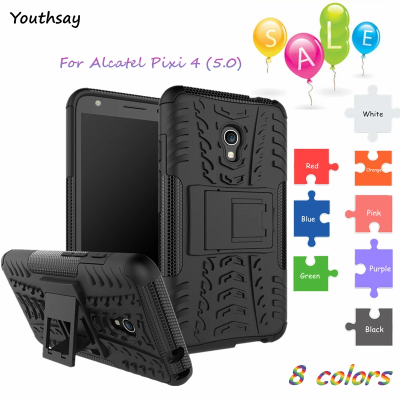 

For Alcatel Pixi 4 Case Heavy Duty Armor Case Rubber Hard Back Phone Cover For Alcatel One Touch Pixi 4 5045D 5045X 4G 5.0 inch