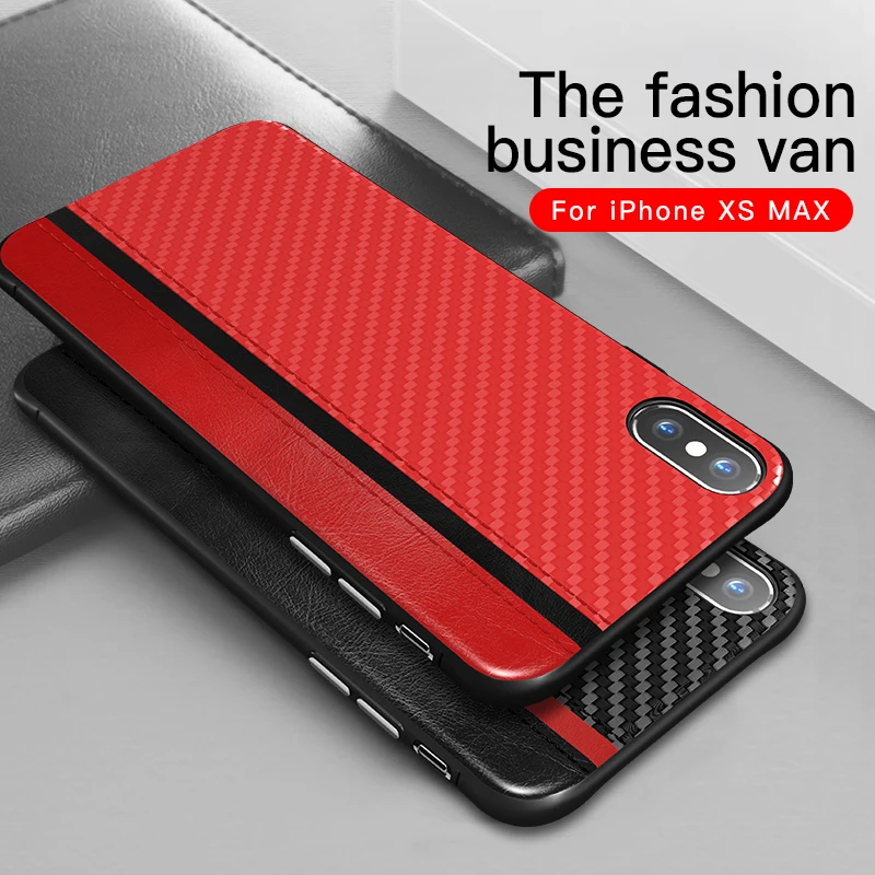 

Fashion Anti-Knock Shockproof Leather Carbon Fiber Case For iphone X Xr Xs Max 6 6s 7 8 Plus Original Luxury Brand Back Cover
