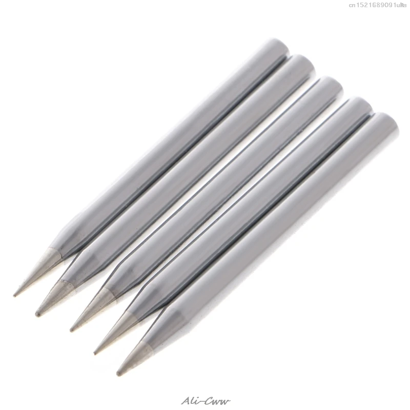 5Pcs Durable Use 30W 40W 60W Soldering Iron Tip Lead-Free Solder Tip 100-600℃ 