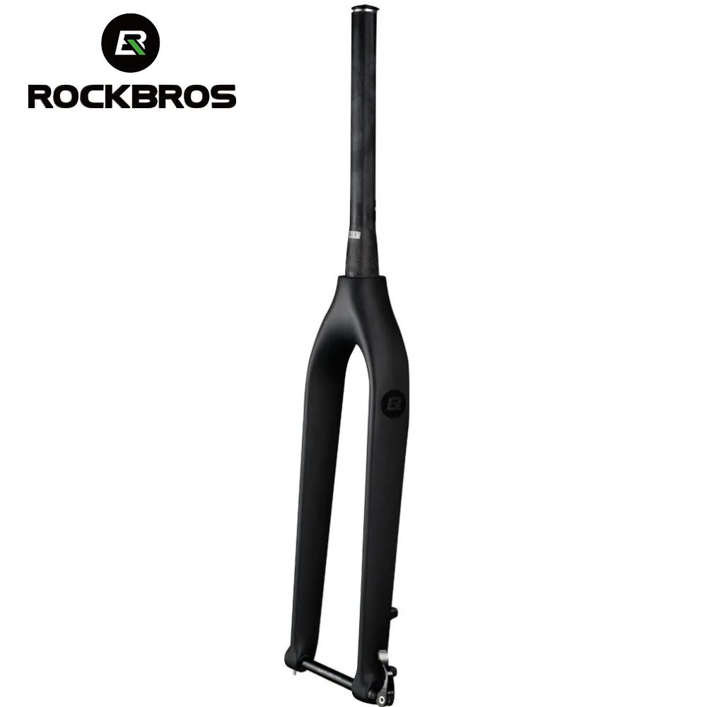 ROCKBROS Carbon Fiber Fork Mountain Bike Bicycle Fork Disc Brake 160mm Black Cycling Bicycle Parts T700 3K Carbon Fork 27.529