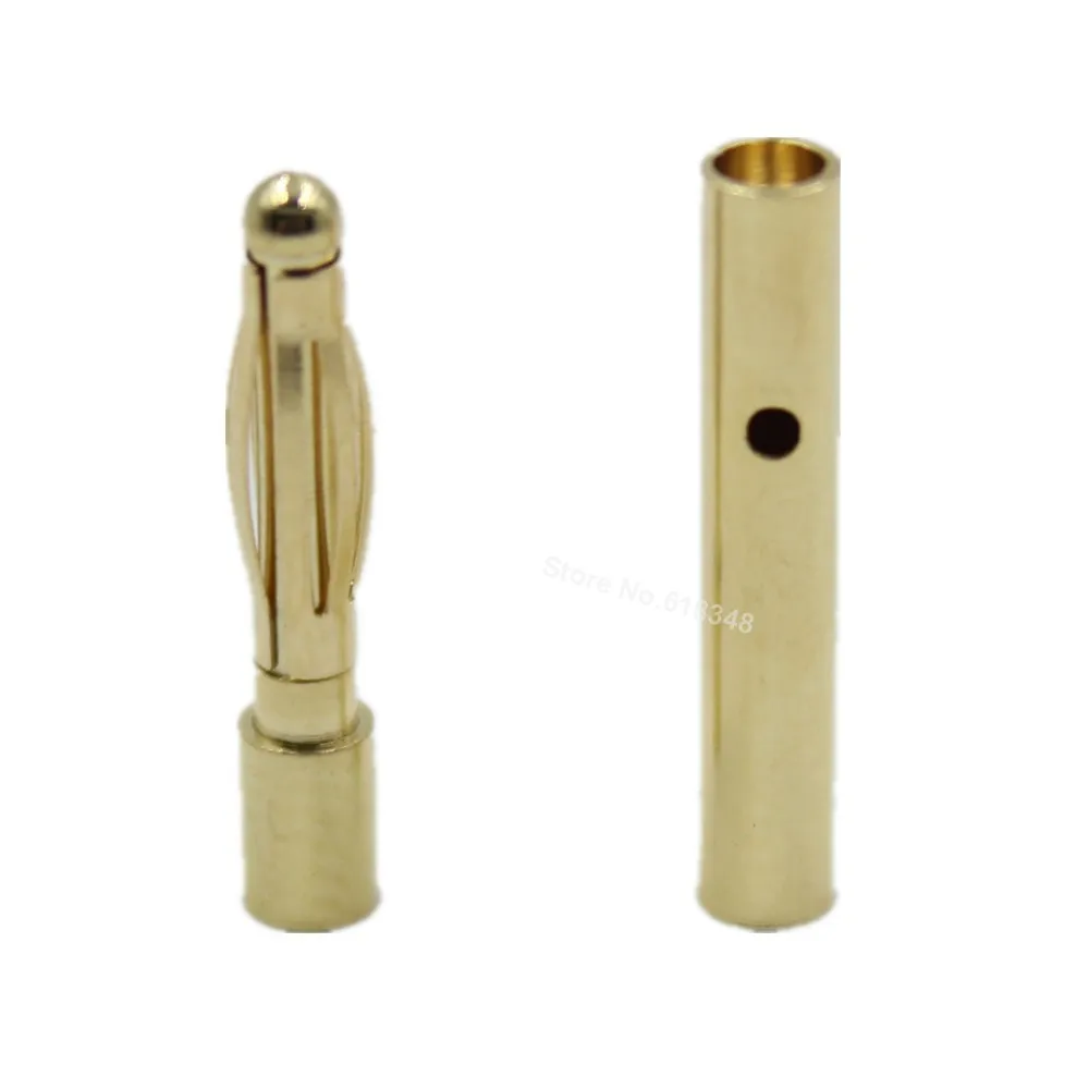 1 Pairs 2mm Gold Bullet Banana Plug Connector RC Battery ESC Electric Engine Motor Airplane Car