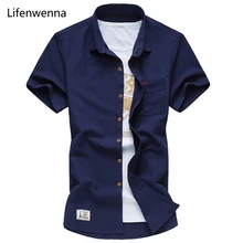 2017 Hochwertiges Kurzarm-shirt Männer Neue Modemarke Sommer Mens Shirt Casual Slim Fit Solide Herren Hemd Männer 7XL