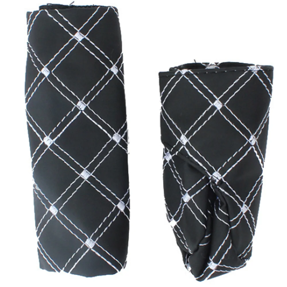 

2018 2pcs DIY Universal Grid Microfiber Auto Car Decoration Gear Set Hand Brake Case Holder Protectors Car Accessories