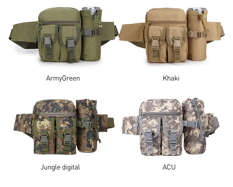 Новая альпинистская сумка Повседневная тактическая сумка Военная поясная сумка с водой держатель для бутылок(Велоспорт) Кемпинг Туризм Охота XA44G