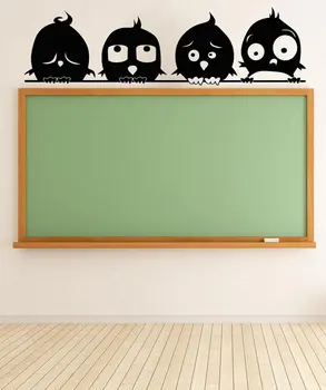 

Vinyl wall stickers four small birds kindergarten teachers blackboard decoration wall stickers children room decoration ET28