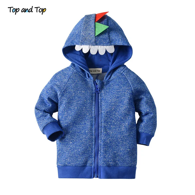 Топ и Мода для малышей с принтом в виде динозавра мальчика куртка на осень зиму из