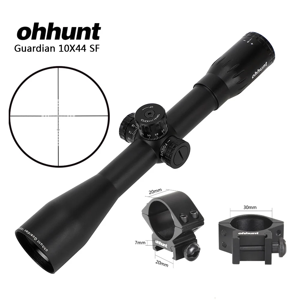 Ohhunt Guardian 10X44 SF охотничий оптический прицел проволока сетка боковая параллакса стрельба прицел для тактической винтовки - Цвет: 30mm-Picatinny-CDK