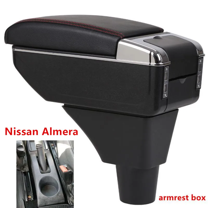 Для Nissan Almera подлокотник коробка центральный магазин содержимое коробка с подстаканником пепельница с интерфейсом USB