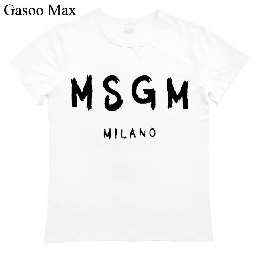 

2019 Fashion Women Men MsgM T Shirt female Summer Letters Print T-shirt Funny Top Tee white Cotton o-neck short sleeve Tshirt