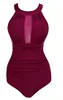 One Piece Swimsuit with Front and Back Mesh Panels  15
