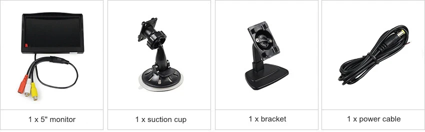 DIYKIT 800 x 480 5 TFT LCD Display HD Car Monitor Rear View Monitor with Suction Cup and Free Bracket For MPV SUV Horse Lorry