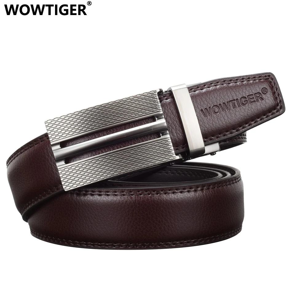 

WOWTIGER New Fashion Designer Luxury Brand Leather Male Men belt Automatic Buckle Strap Belts for Men ceinture homme