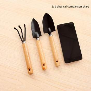 

Hot sale 3PC/set Mini Garden Hand Tool Kit Plant Gardening Shovel Spade Rake with Wood Handle Metal Head for Gardener