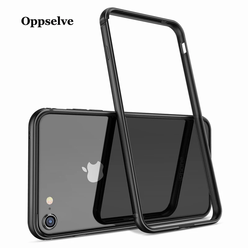 

Luxury Phone Case For iPhone X 8 7 6 6s Plus Bumper Back Drop Border Aluminum Frame Case Cover For iPhonX Coque Funda Capa Black