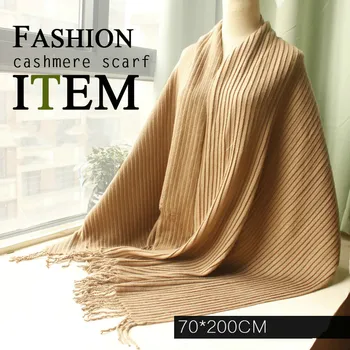 

2018 brand women scarf fashion soild autumn winter cashmere scarf lady warm rib pashmina long shawl wrap bandana foulard female