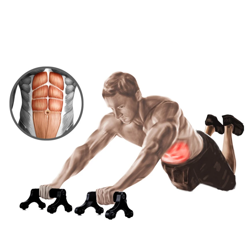 Брюшной колесо или упражнения ролики с фиксированной присоска для Фитнес упражнения, чтобы поезд брюшной мышцы дома или в тренажерном зале