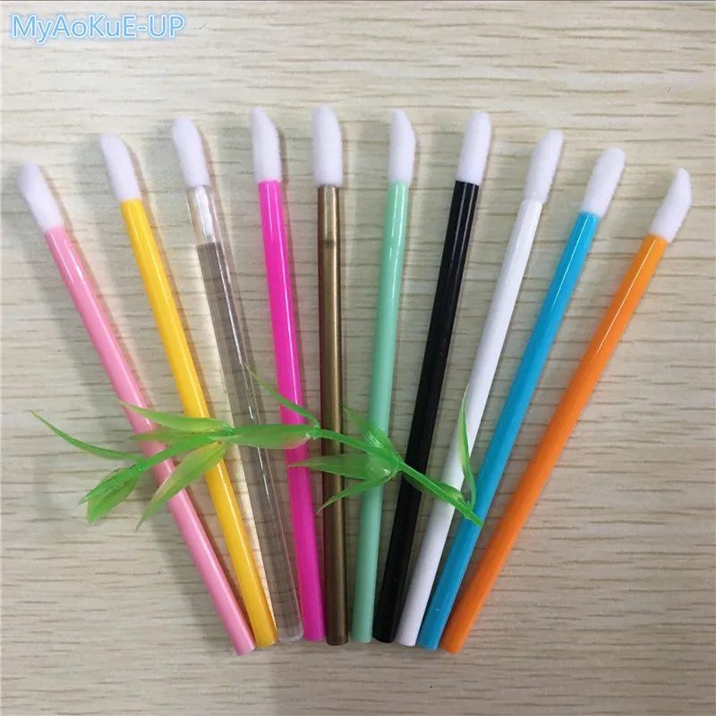 Buy 10 colors Mini Lip Brush 200 Pcs/lot Disposable Lipstick Gloss Brush Wands