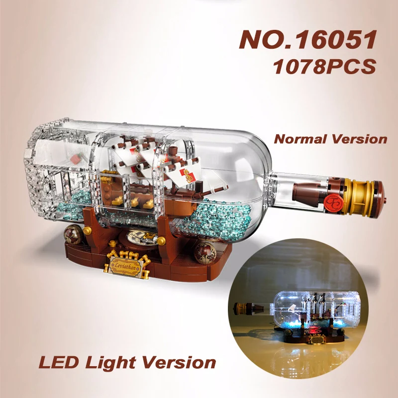 LED Light Technic playmobil цельная лодка корабль в бутылке частный lepining deas 21313 набор Lepinblocks