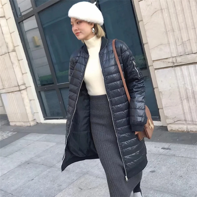 Le Ultra Chaud Base Long Mince Black De À D'hiver Haute Lumière Vers Manteau Qualité Lâche Veste Noir Bas vent Femme 2018 Parkas Coupe EWYHID29