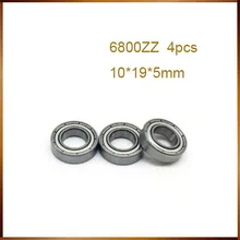 Rolamento de esferas do eixo 6800zz, 4 unidades, 10*19*5 10x19x5mm, escudo de metal rolamento rígido de esferas 6800z