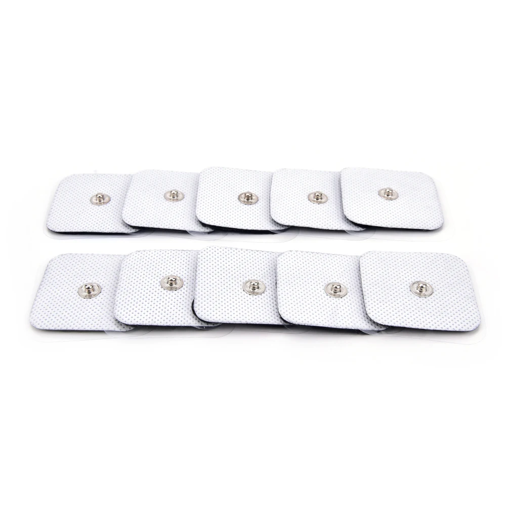 

10pcs 4*4cm Square TENS Non-woven Self Adhesive Replacement Electrode Pad For Muscle Stimulator Tens Machine Pads Braces Support