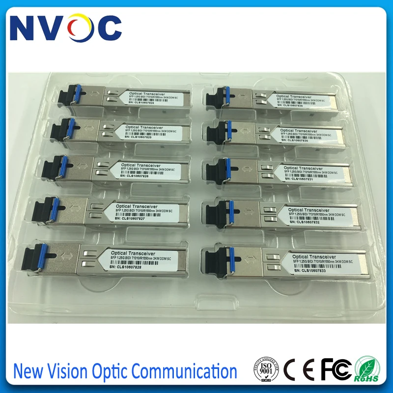 2 шт./лот совместимый модуль 1310/1550nm BIDI SFP 1 25G WDM 3 км SC/LC разъем с DDM|Детали устройств
