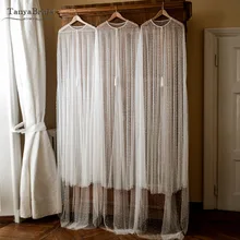 Яркая Свадебная накидка с жемчугом, прозрачная кисея, тюль, свадебная шаль, элегантная длинная куртка, болеро novia 2 м, длина DJ002