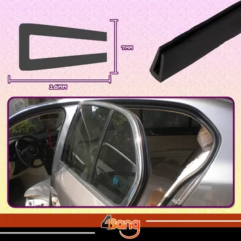 

16mmx7mm Pillar Car Truck Window Door Seal U Channel Black Edge RV Trim Rubber Flexible Protector Guard Strip 118" 300cm