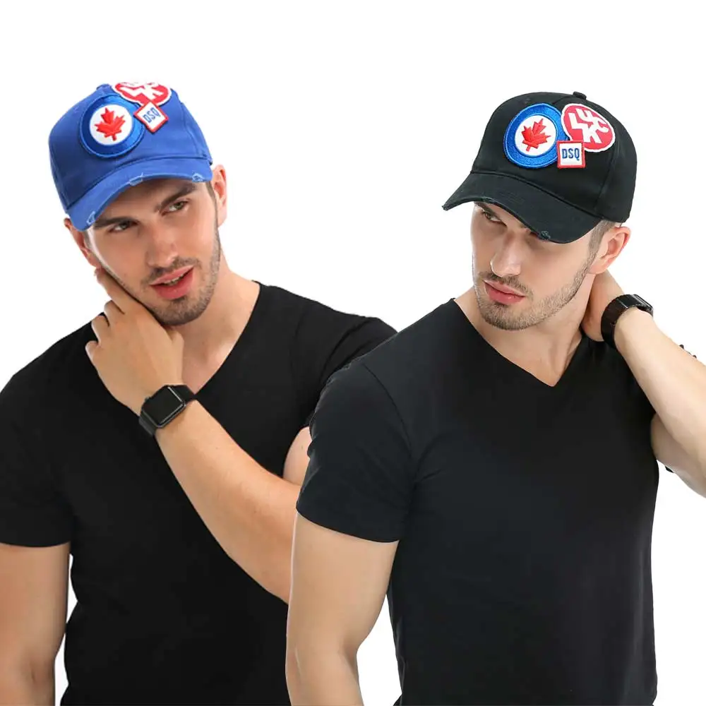 Бейсбольная кепка Casquette забавная Мужская Черная из хлопка буквы DSQ Homme шапки для