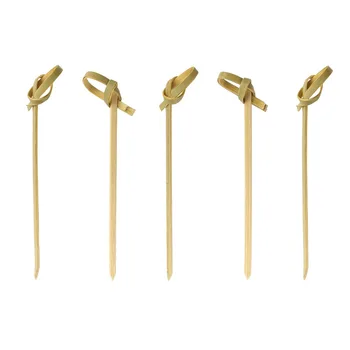 

100pcs Bamboo Knot Shape Cocktail Sticks Pick Martini Drink Stick Picks Bar Accessories