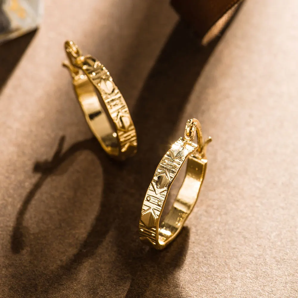 

QGGLE Hoop Earrings For Women Gold Color Party Classic Earring Fashion Jewelry