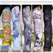 Ледяной шелк солнцезащитный рукав открытый верховой езды тату Цветок на руку Татуировка мужчины и женщины рука рукава рыболовный рукав-2