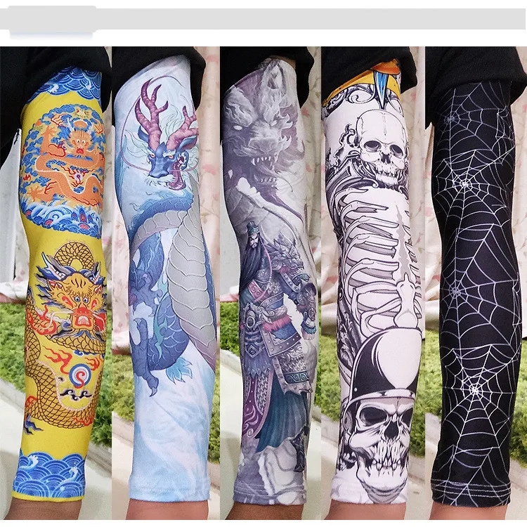 

Ice silk sunscreen sleeve outdoor riding flower arm tattoo tattoo men and women arm sleeves fishing sleeve-2