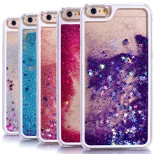 Case For iphone 6 6S Plus Glitter Stars Dynamic Liquid Quicksand Hard Cover For iPhone6 4S 5S 5C SE Transparent Clear back cover