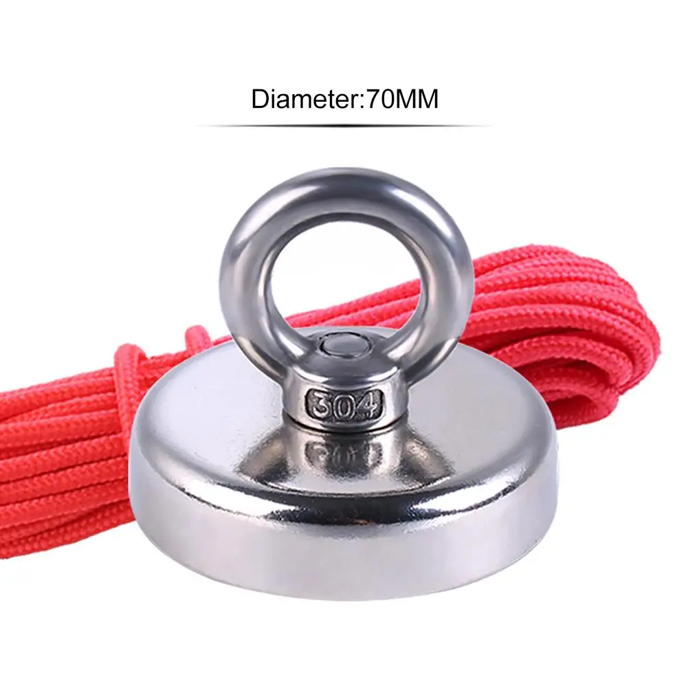Double Sided Magnet Fishing With Rope X 66ft Neodymium Eyebolt Combined 20m 