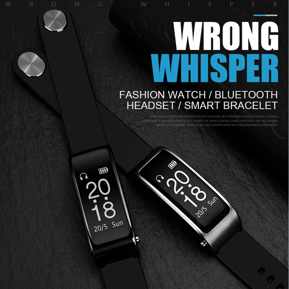 

Y3 Talk Smart Bracelet Sports Bluetooth TalkBand heart rate monitor Answer and Dail Call listen music Fitness Tracker Wristband