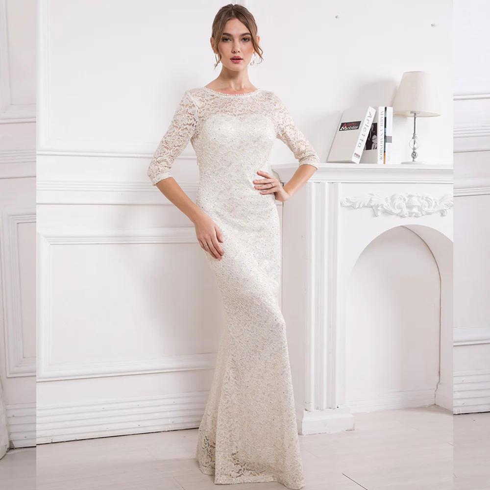 Женское вечернее платье Angel fashions кружевное с коротким рукавом баской 415|Вечерние